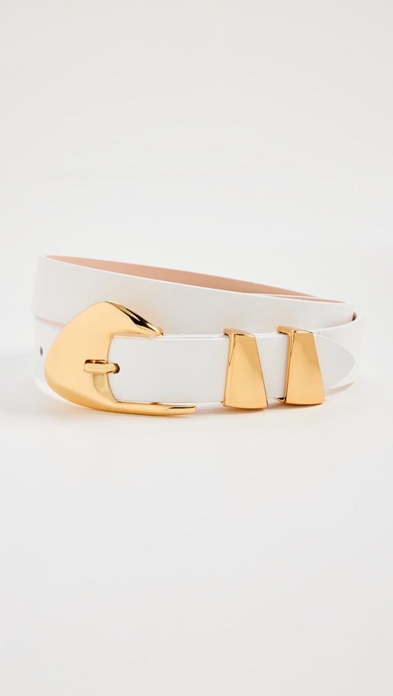 

Ремень BY FAR Moore White Semi Patent Leather, белый