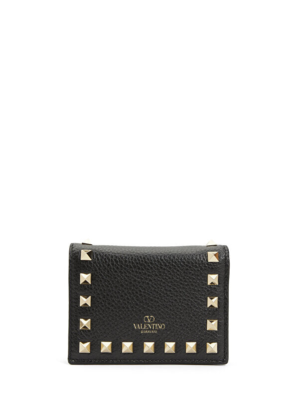 

Черный женский кожаный кошелек rockstud Valentino Garavani