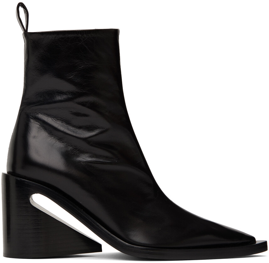 

Черные мятые ботильоны Jil Sander