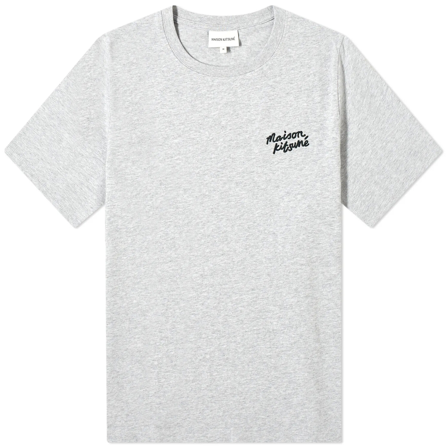 

Футболка Maison Kitsune Handwriting Logo Comfort, светло-серый меланж