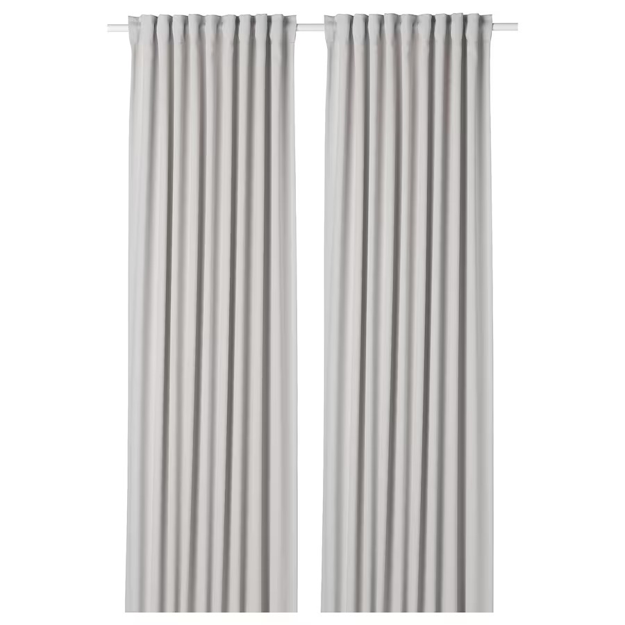 цена Затемняющие шторы Ikea Majgull, 2 шт., 145x250 см, светло-серый
