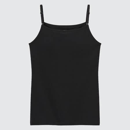 Топ-бра Uniqlo Girls Airism Cotton Camisole, черный - фото