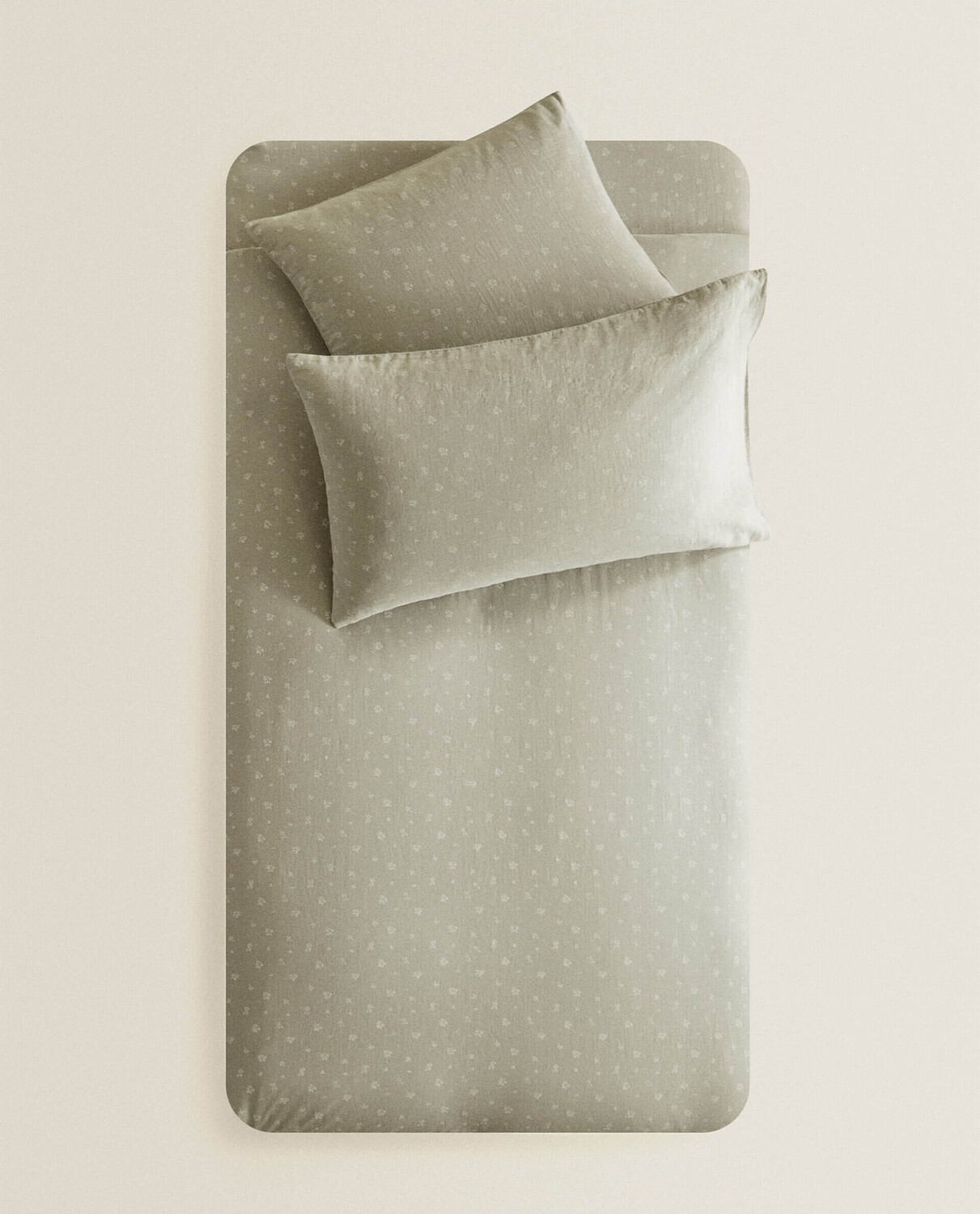 

Пододеяльник Zara Home Clover Cotton Muslin Duvet, зеленовато-серый