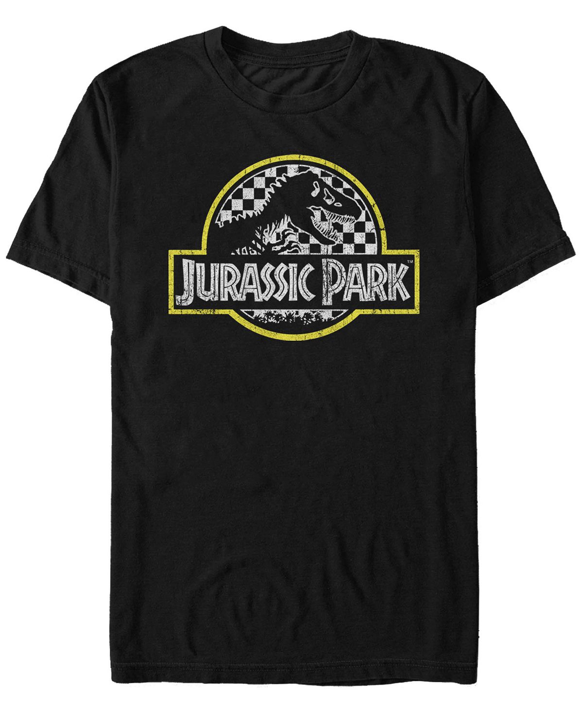 

Мужская футболка с коротким рукавом в клетку jurassic park с логотипом Fifth Sun, черный