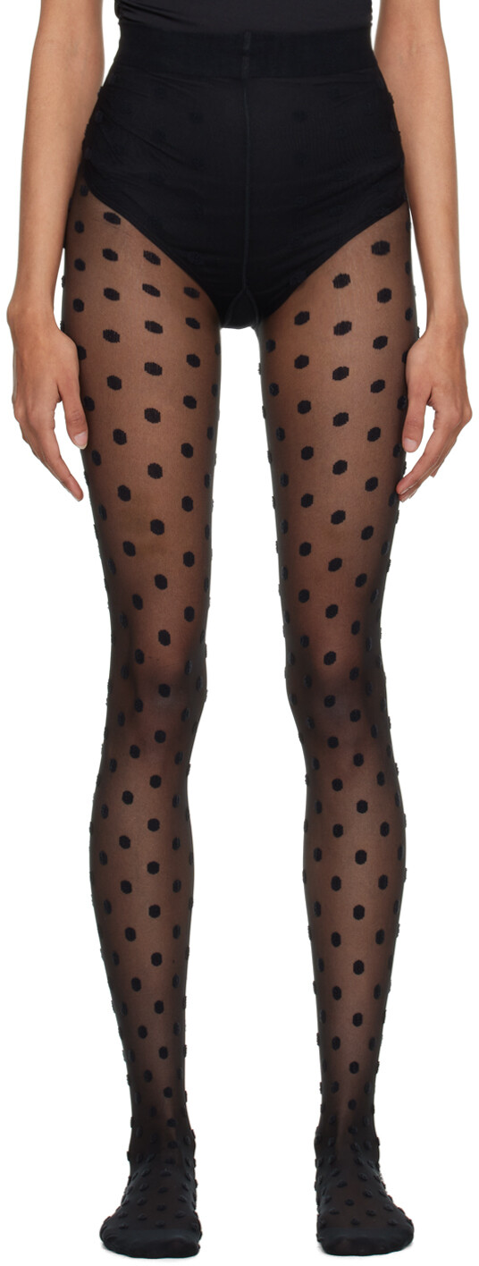 

Черные колготки в горошек Lanvin