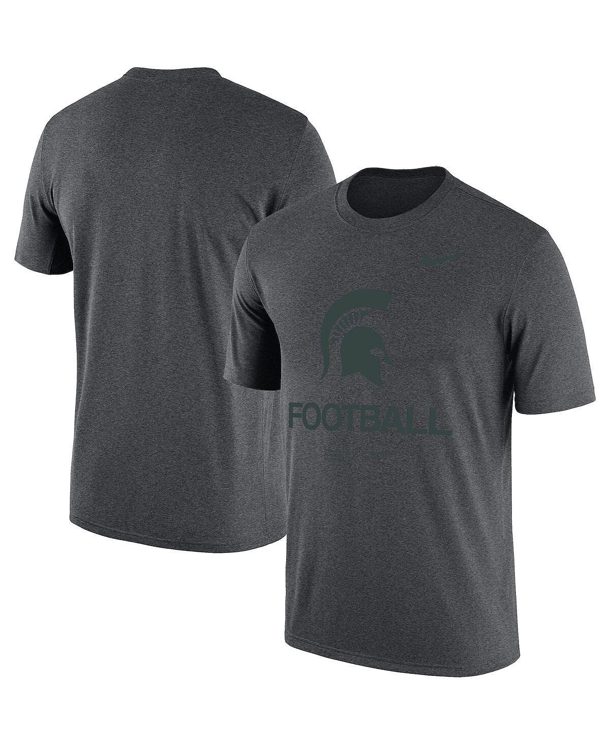 

Мужская футболка с меланжевым углем michigan state spartans team football legend Nike, мульти