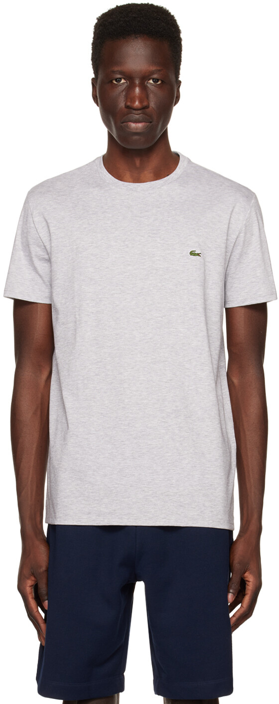 

Серая футболка с круглым вырезом Lacoste