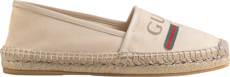 Кроссовки Gucci Wmns Logo Canvas Espadrilles Off White, белый - фото