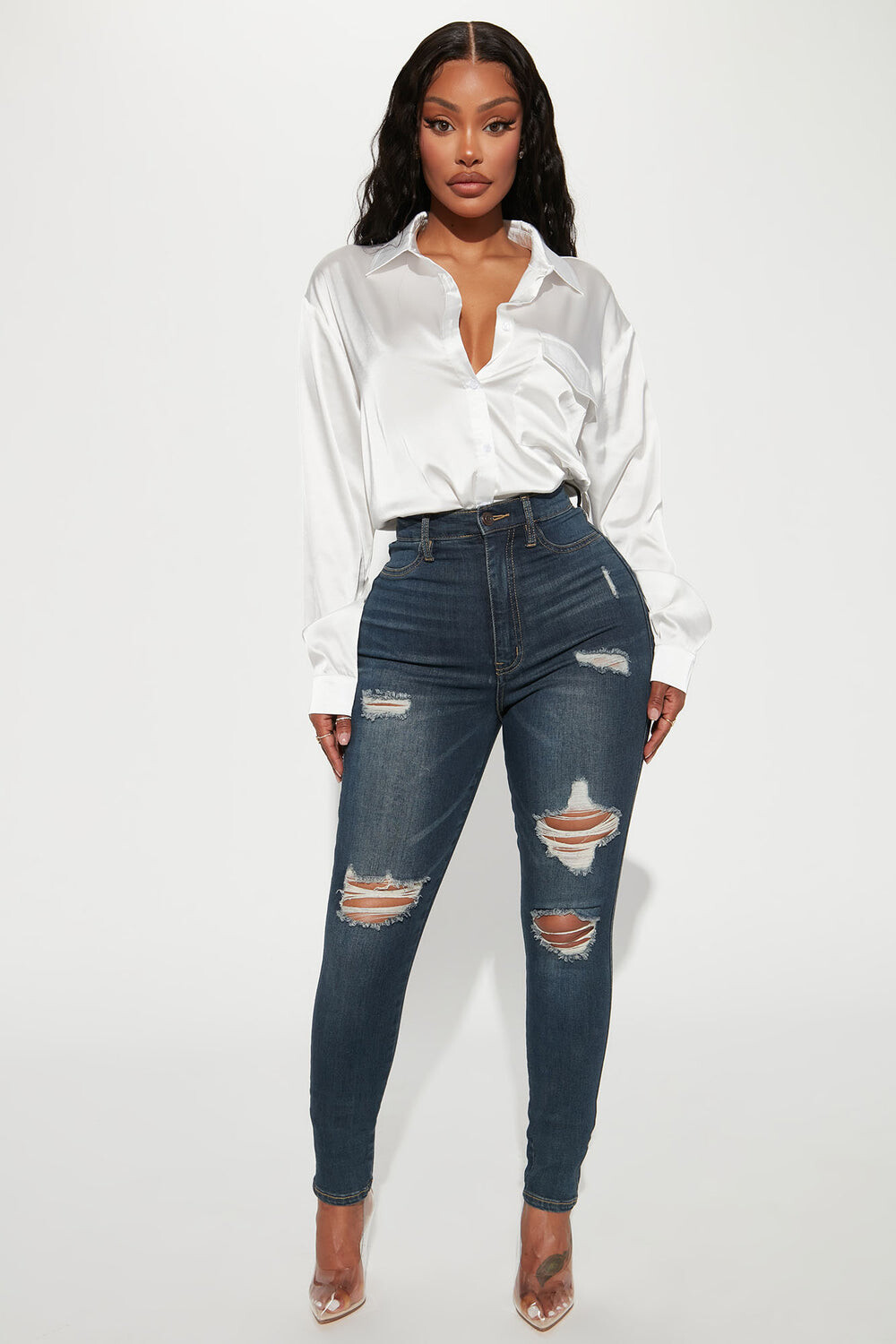 

Джинсы скинни Fashion Nova NOVA001, синий
