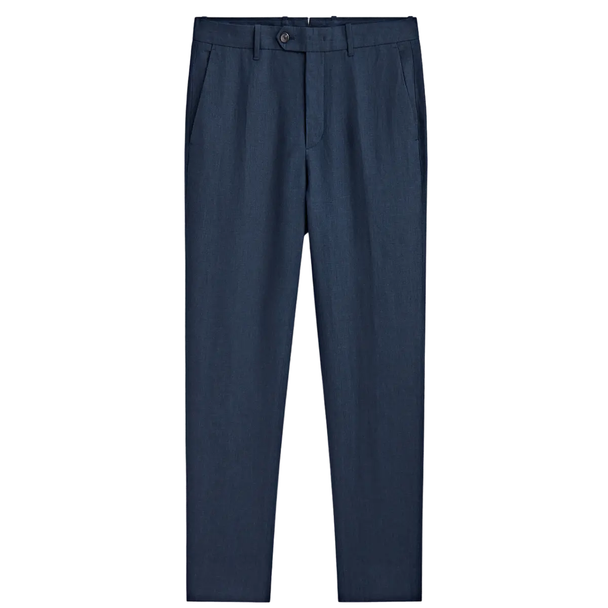 

Брюки Massimo Dutti Studio Linen Straight Fit, темно-синий