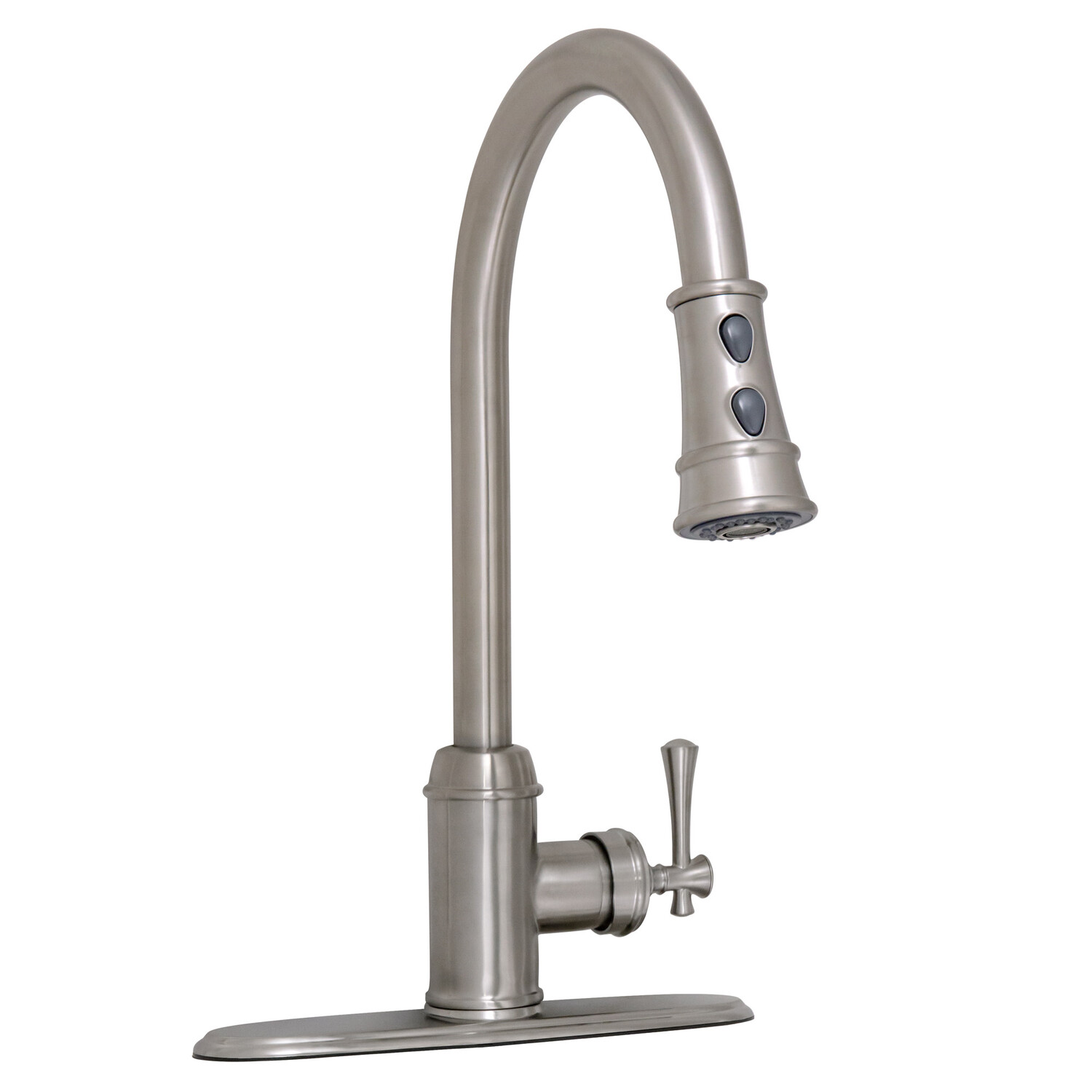

Однорычажный кухонный смеситель Design House Ironwood с распылителем, satin nickel