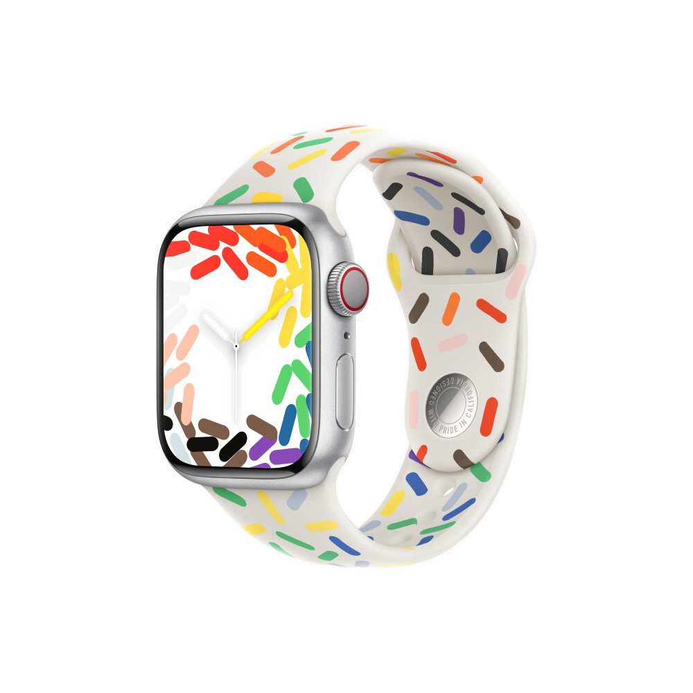 

Умные часы Apple Watch Series 9 (GPS+Cellular), 41мм, Silver Aluminum Case/Pride Edition Sport Band - M/L, Серебристый