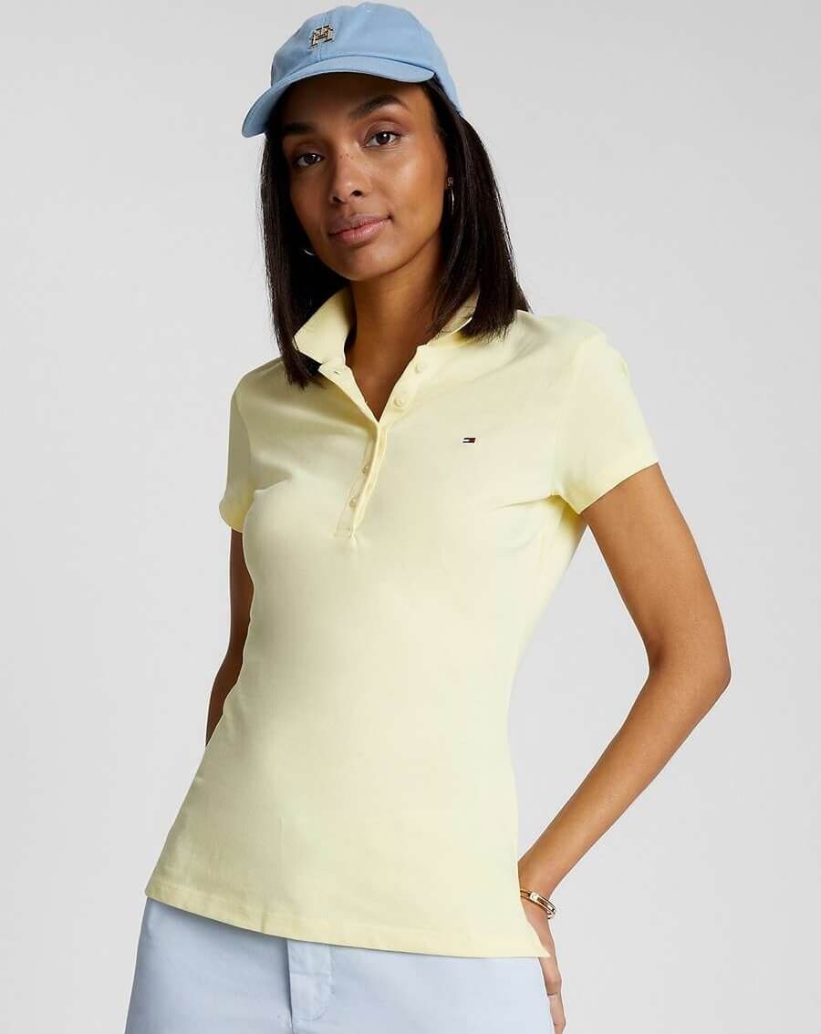 

Футболка Tommy Hilfiger Slim Fit Solid Polo, бледно-желтый
