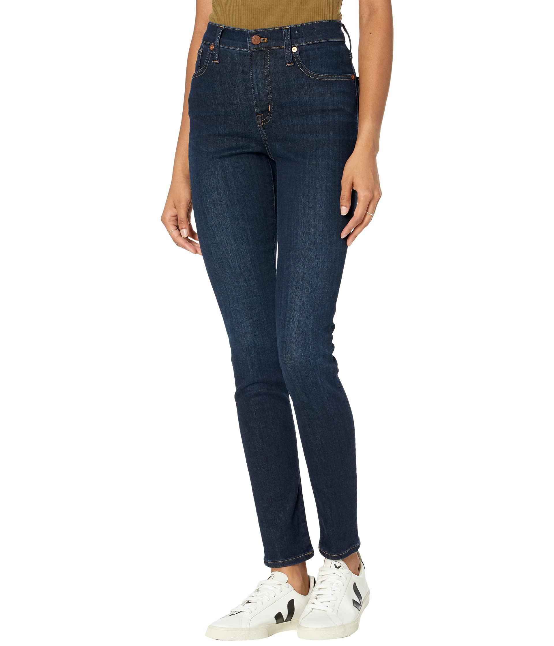 Джинсы Madewell, Tall 9 Mid-Rise Skinny Jeans in Larkspur Wash: Tencel Denim Edition