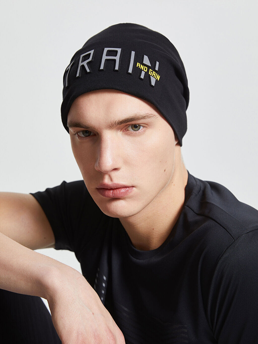

Мужская хлопковая шапка с текстовым принтом LCW Accessories