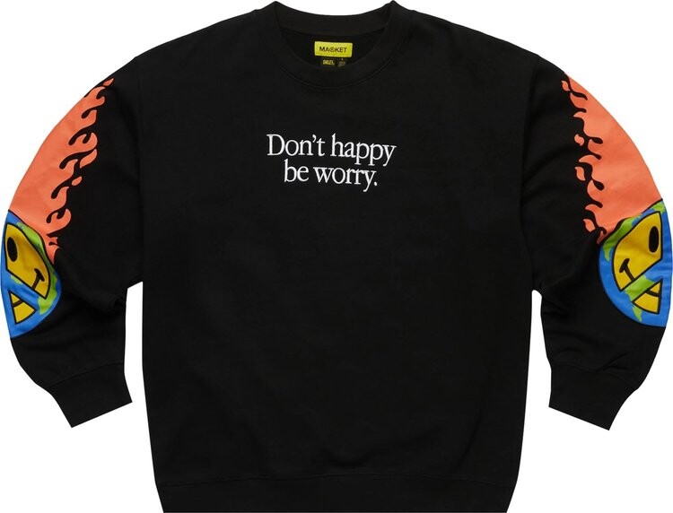 

Толстовка Market Smiley Earth On Fire Crewneck 'Black', черный