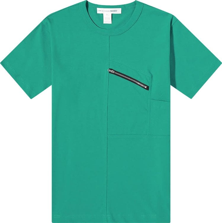 Футболка Comme des Garçons SHIRT Zip T-Shirt 'Green', зеленый - фото