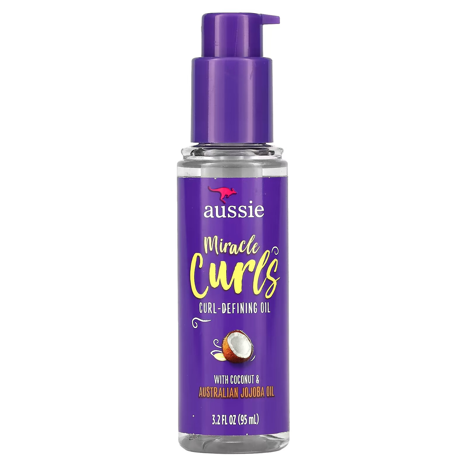 Aussie, Miracle Curls, масло для определения локонов, 95 мл (3,2 жидк. Унции) aussie miracle curls кондиционер кокосовое масло и масло австралийского жожоба 360 мл 12 1 жидк унции