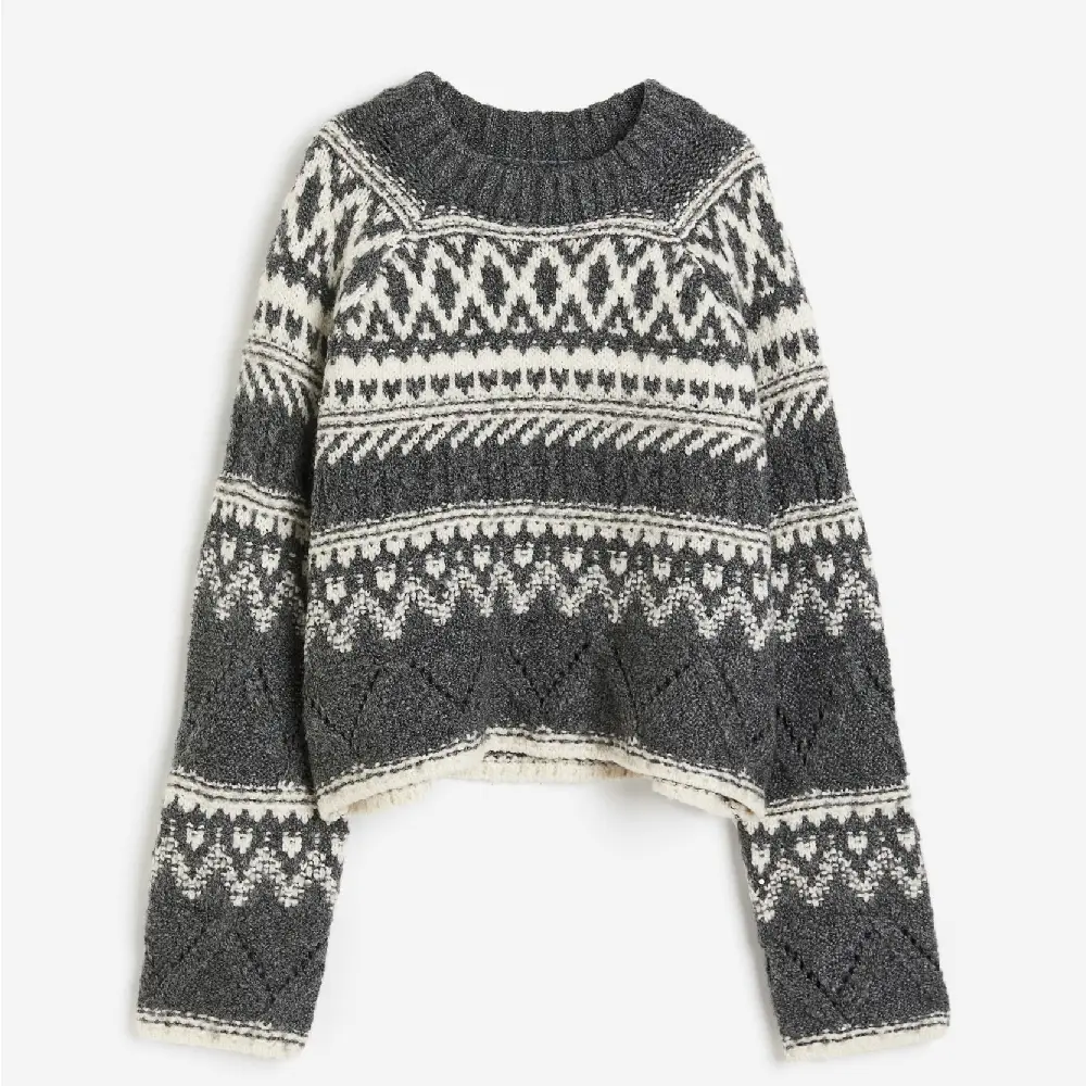 

Свитер H&M Jacquard-knit, темно-серый/белый