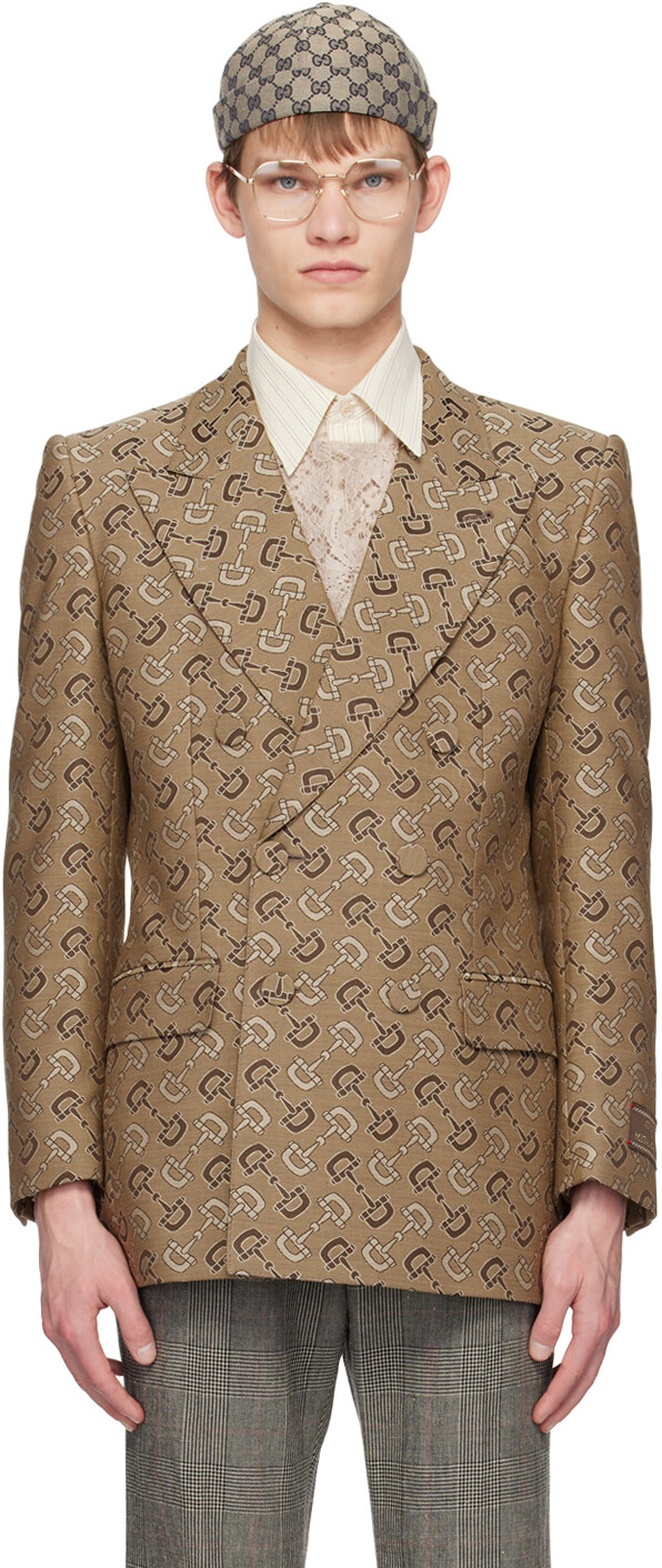 

Бежевый пиджак Horsebit Gucci