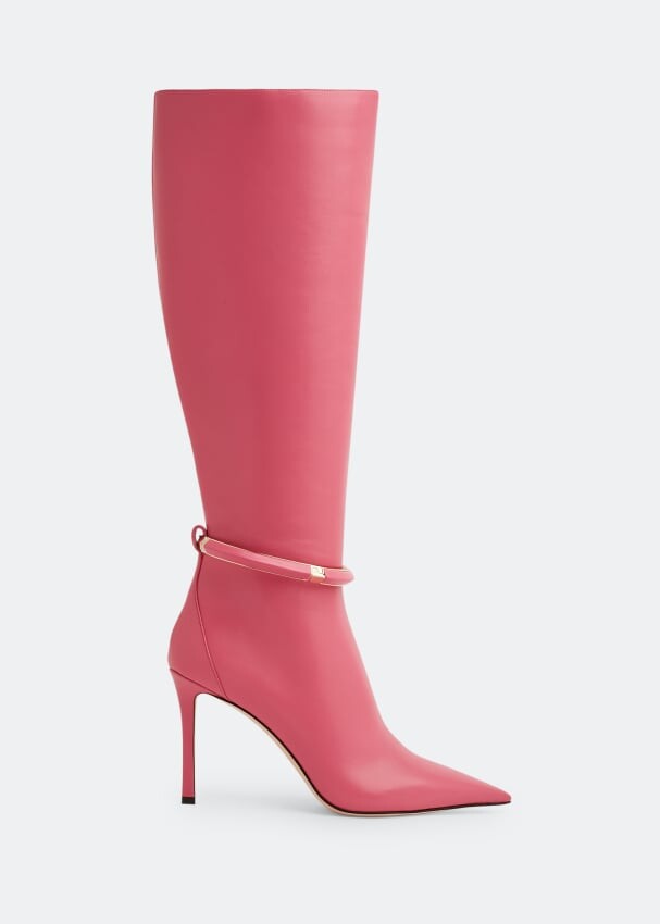 

Ботинки JIMMY CHOO Dreece 95 knee boots, розовый