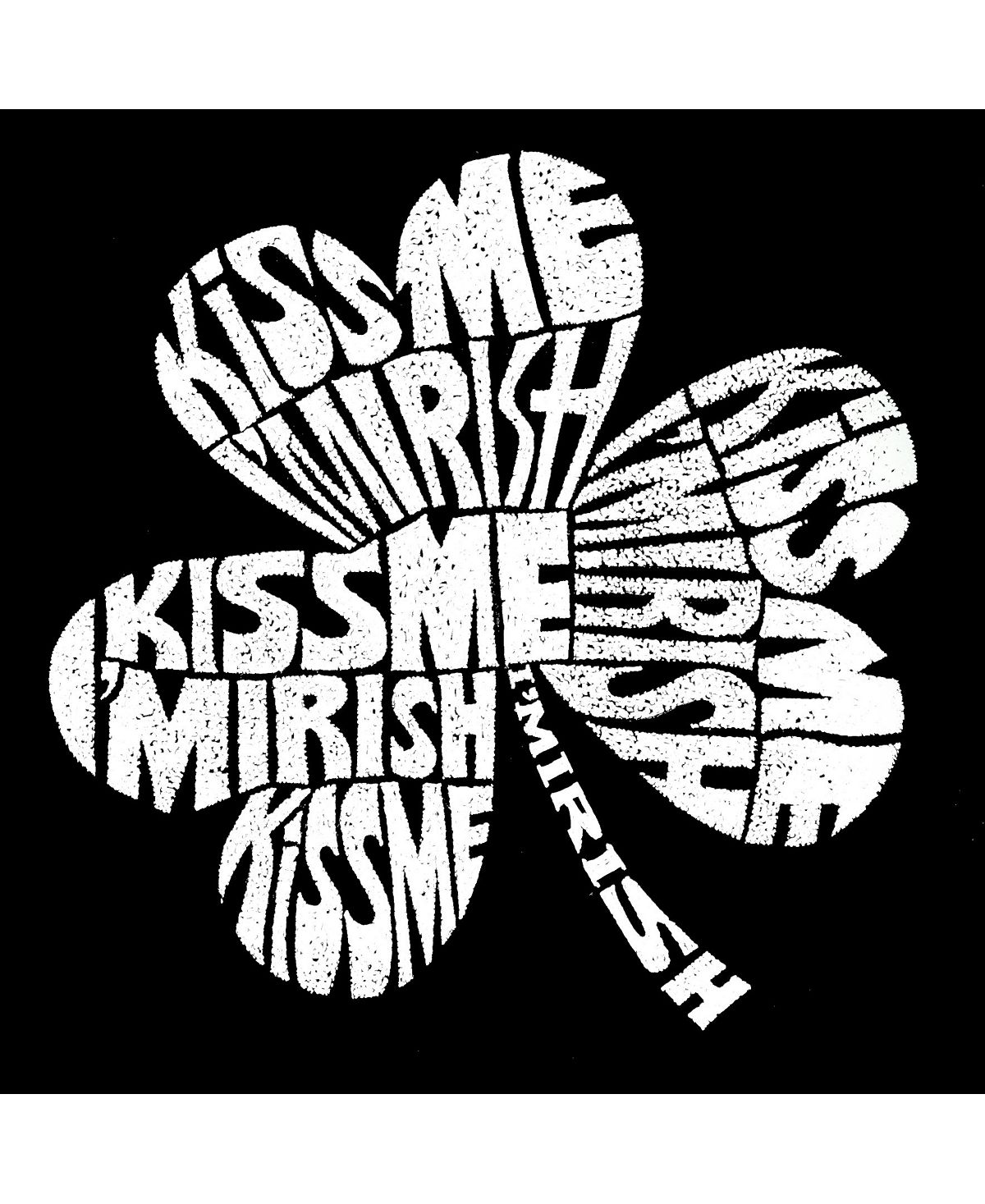 цена Мужская футболка с надписью word art - kiss me i'm irish LA Pop Art, черный