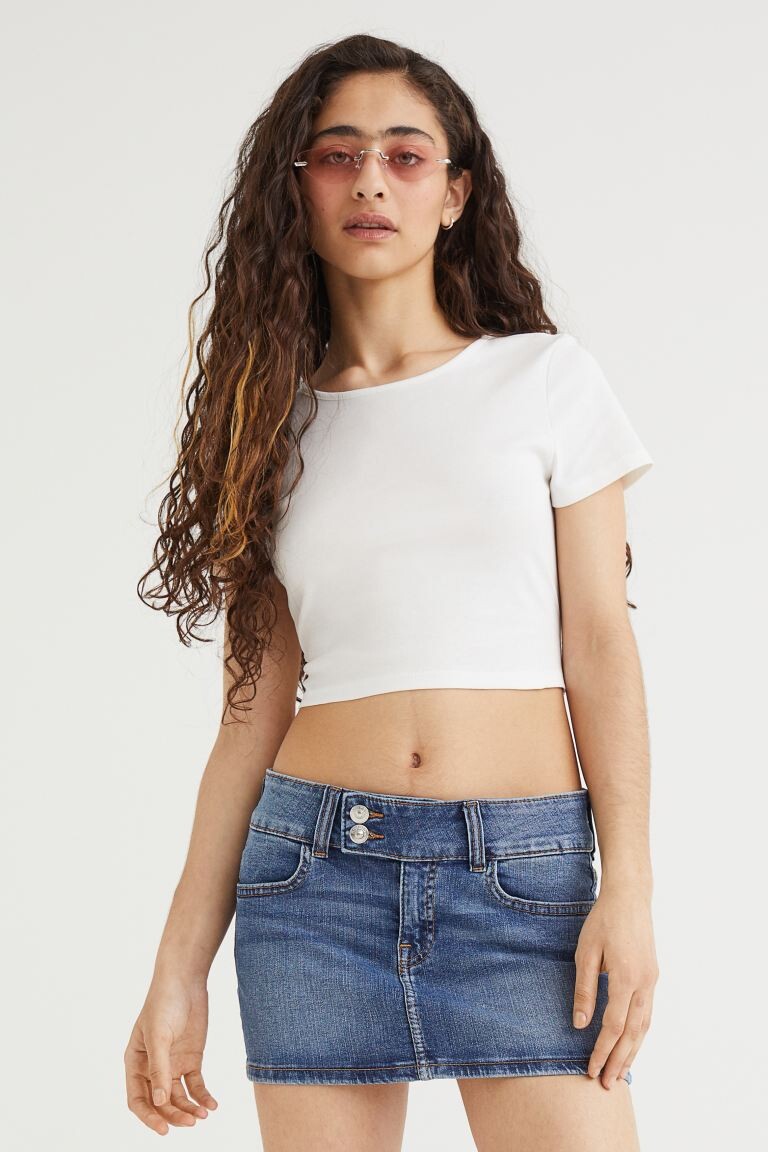 

Джинсовая мини-юбка H&M, синий деним