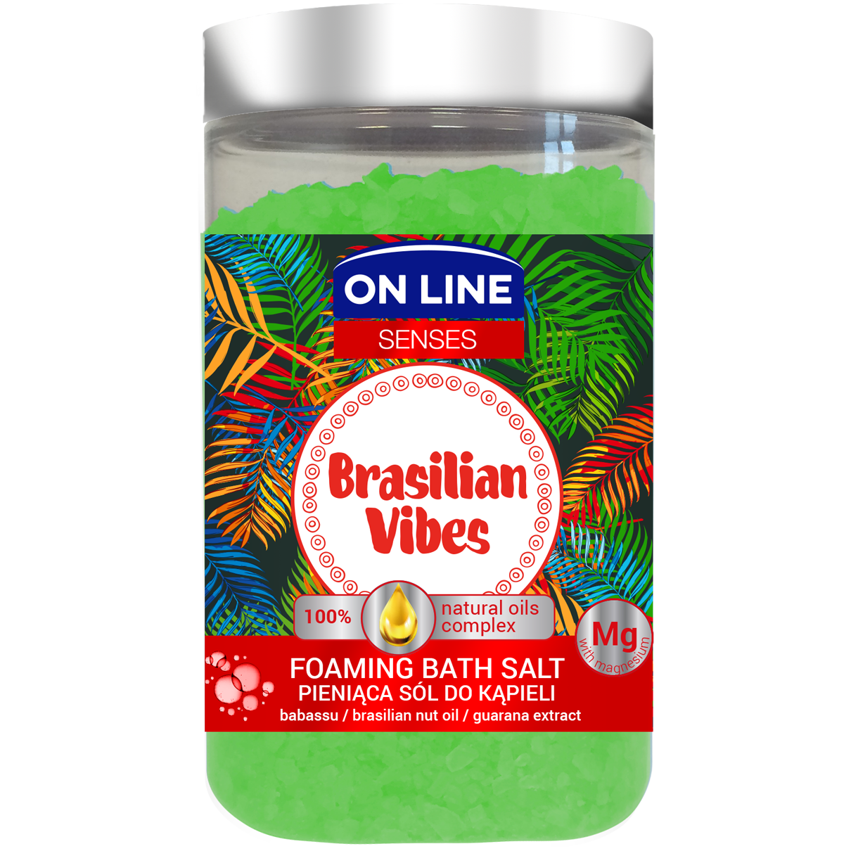 On Line Senses Brasilian пенящаяся соль для ванн, 480 г