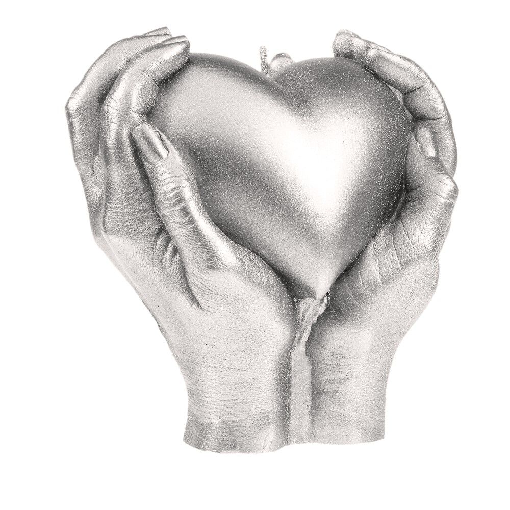 Candellana свеча сердце в руке серебро, 1 шт.