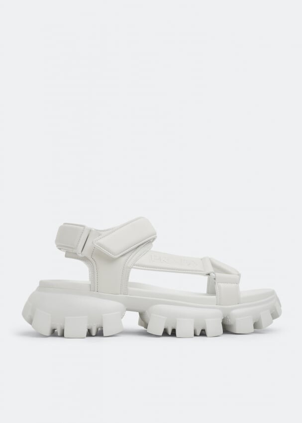 

Сандалии PRADA Padded leather sport sandals, белый