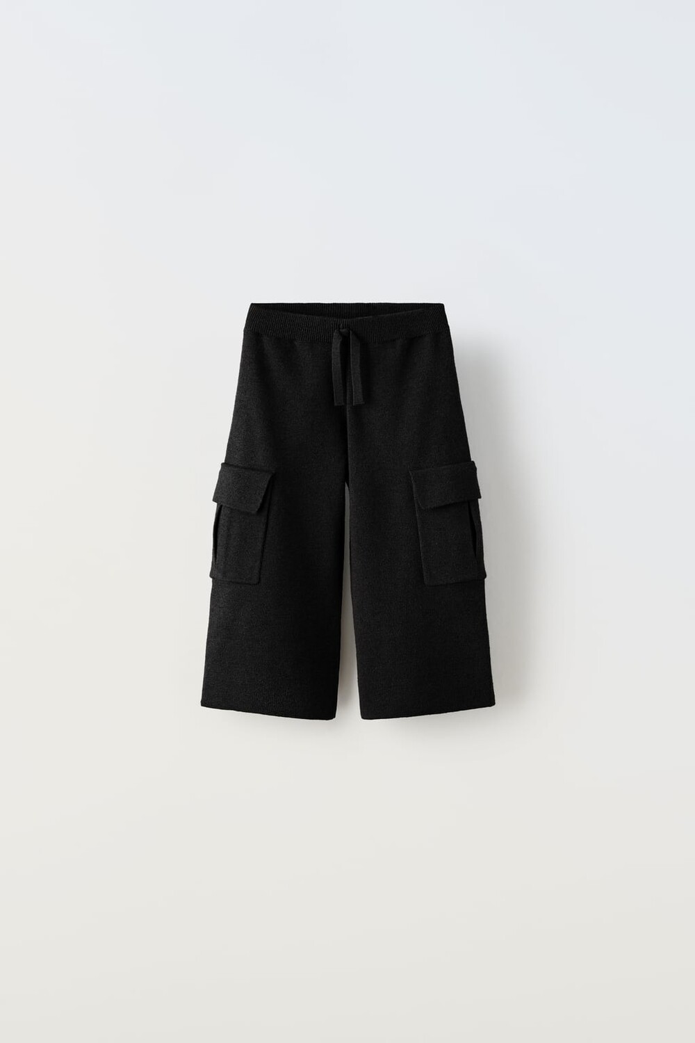 

Трикотажные брюки-карго ZARA, черный