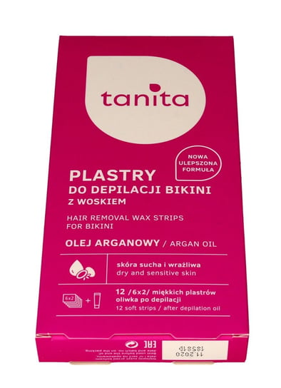 Восковые полоски для депиляции бикини с аргановым маслом, 12 шт. Tanita