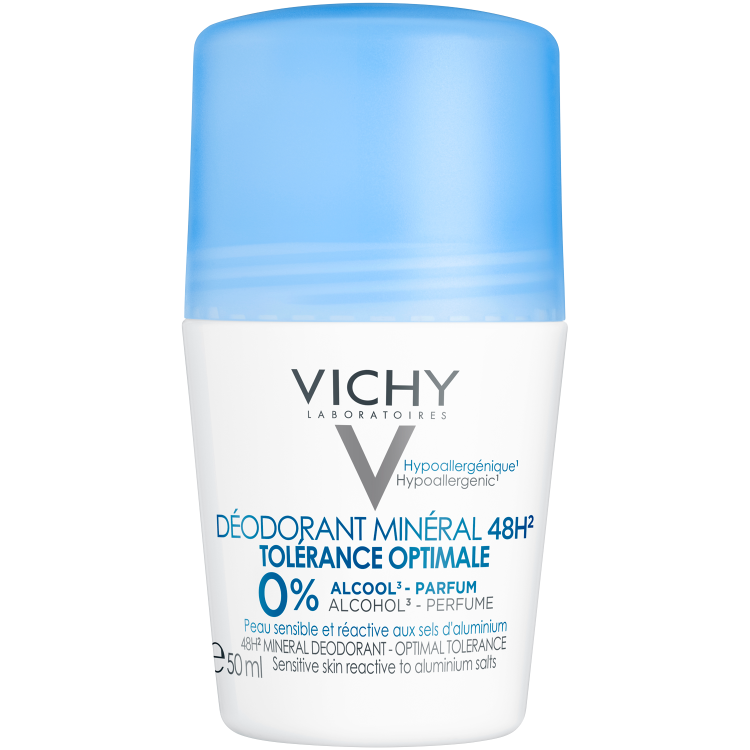 Vichy Tolerance дезодорант минеральный 48ч шариковый, 50 мл минеральный дезодорант 48h optimal tolerance шариковый 50 мл vichy