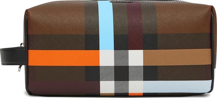 

Сумка Burberry Check And Leather Travel Pouch Dark Birch Brown, коричневый