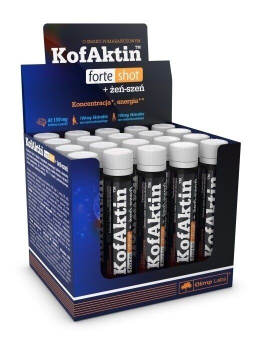

Olimp Kofaktin Forte Shot + Żeń Szeń помощь концентрации, 25 ml