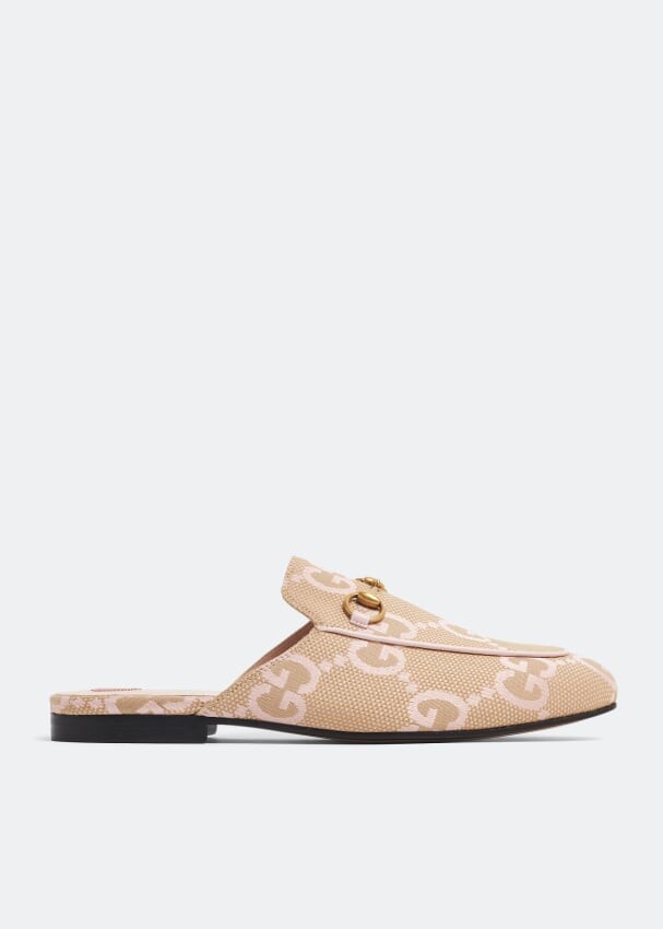 

Слиперы GUCCI Princetown jumbo GG slippers, бежевый