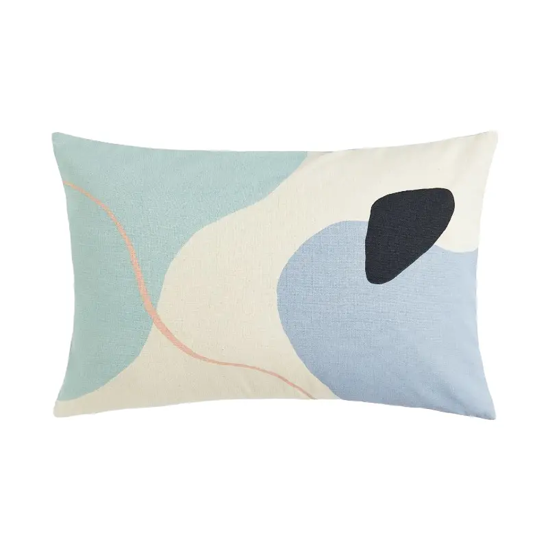 

Чехол для декоративной подушки H&M Home Cotton Canvas, голубой/мультиколор