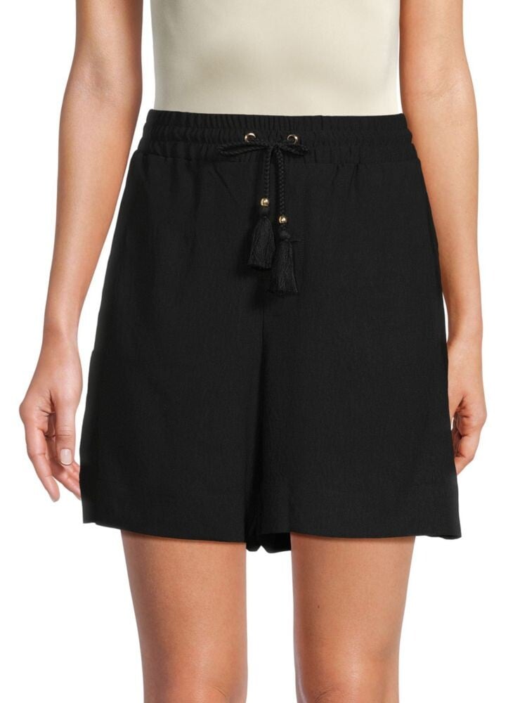 

Мятые шорты на шнурке H Halston, черный
