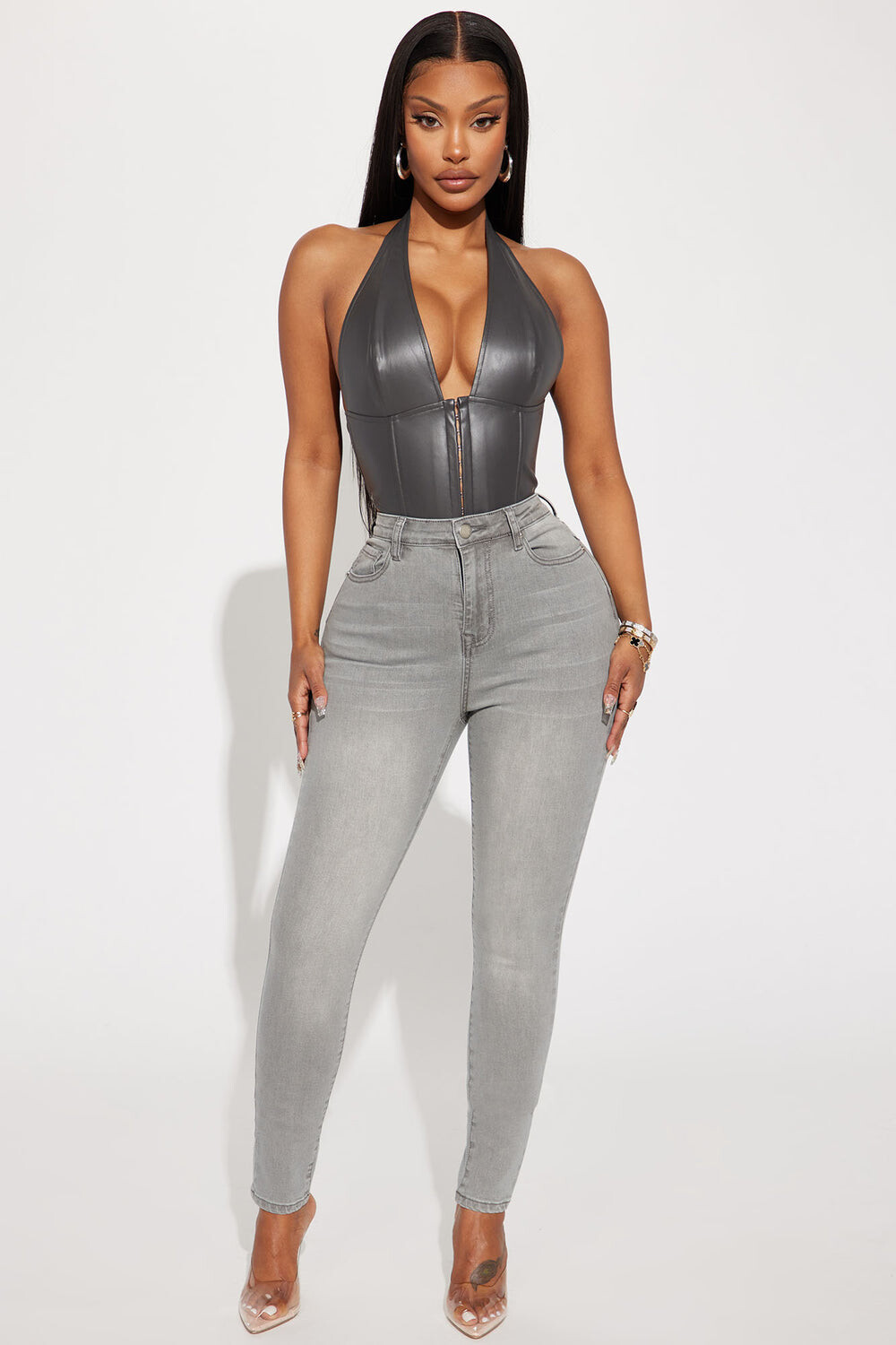 

Джинсы скинни Fashion Nova YJDM15HRSOPTION2, серый