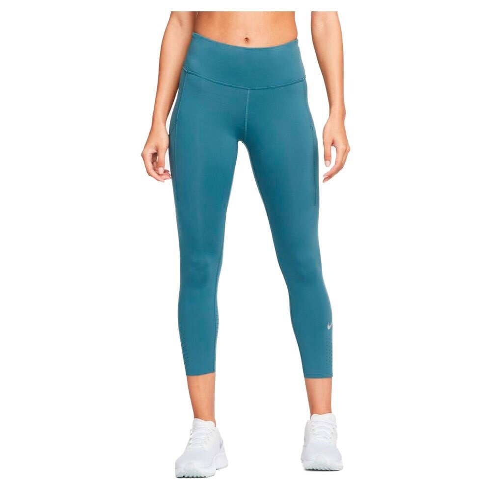 Леггинсы Nike Epic Luxe Crop Pocket, синий леггинсы nike epic luxe mid rise trail running розово оранжевый