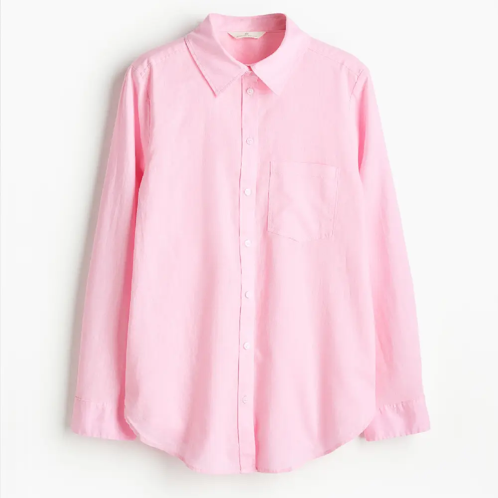 

Рубашка H&M Linen-blend, светло-розовый