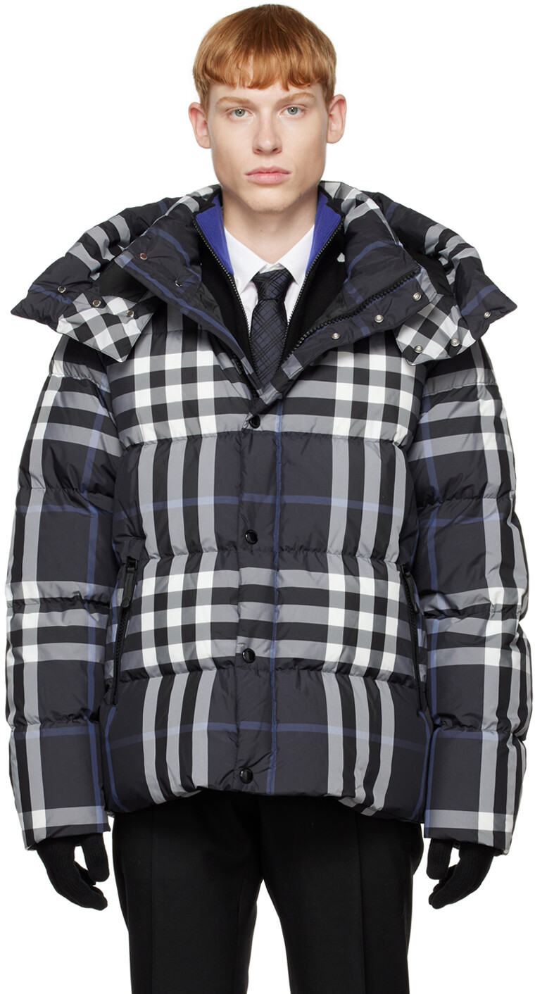 

Синее ночное пуховое пальто Burberry, Синий