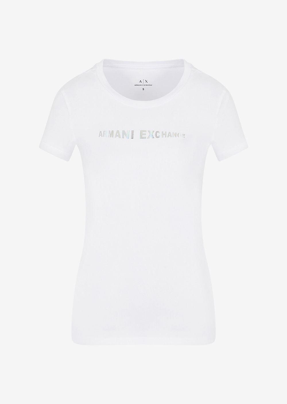 

Узкая футболка из хлопкового джерси с логотипом Armani Exchange, белый