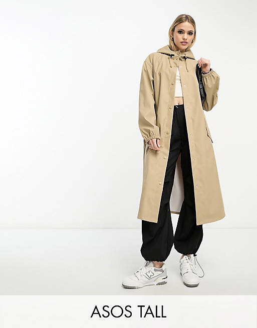 

Прорезиненная парка-дождевик ASOS DESIGN Tall