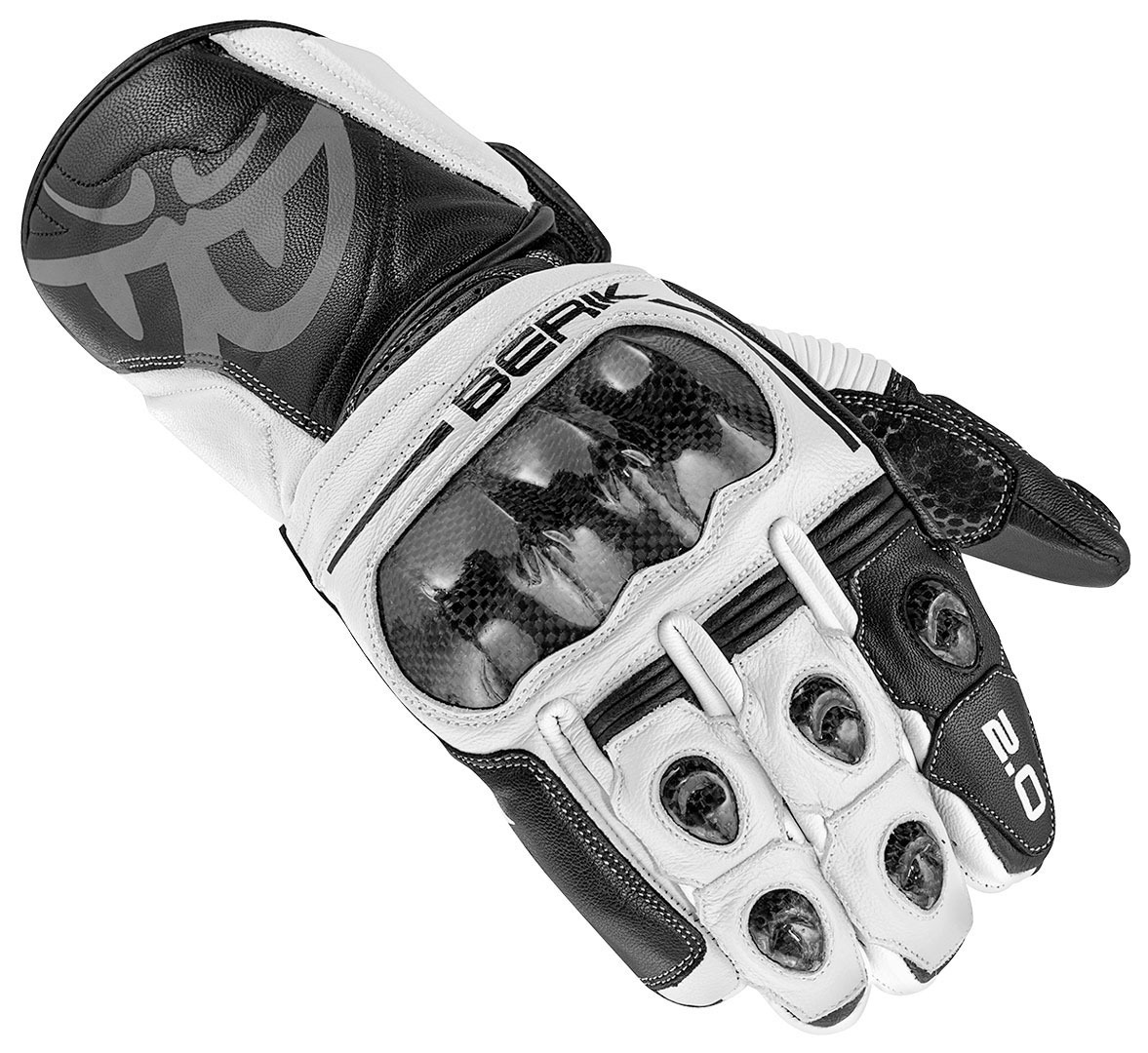 Перчатки Berik 2.0 ST для мотоциклистов, белый/черный перчатки author черный белый