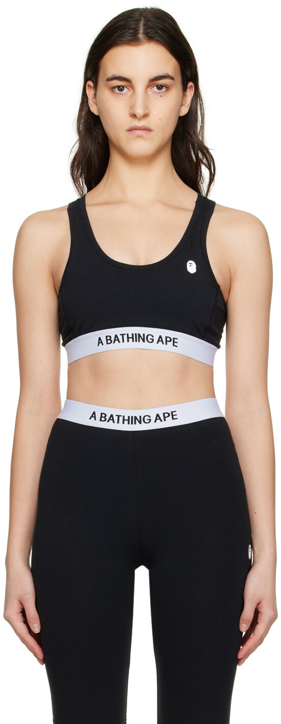 

Черный комплект спортивного бра и шорт BAPE
