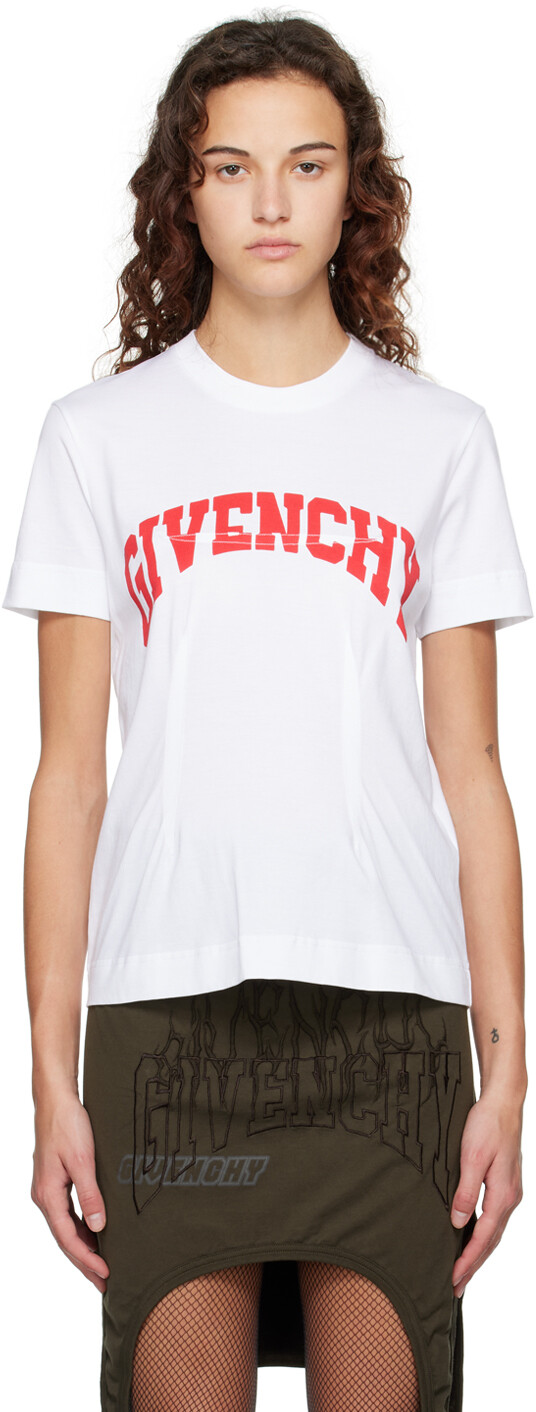 

Белая футболка колледжа Givenchy, Белый