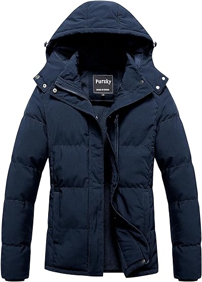 Куртка Pursky Women's Warm Winter Thicken Waterproof, темно-синий цена и фото