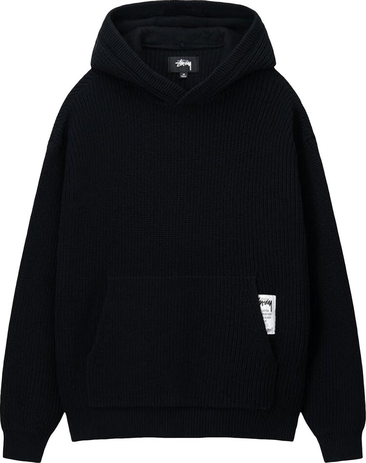 Худи Stussy Cotton Knit Hoodie 'Black', черный