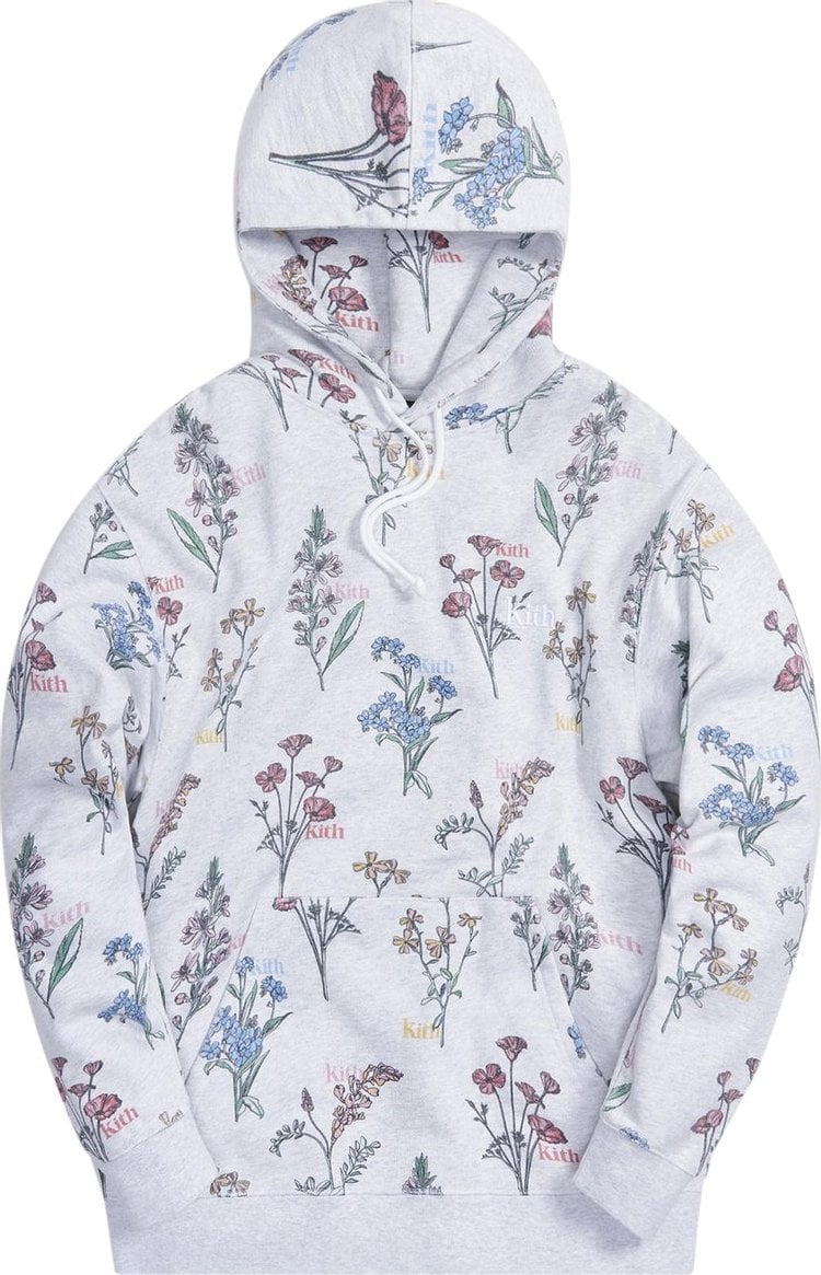 Худи Kith Botanical Floral Williams III Hoodie 'Light Heather', серый - фото